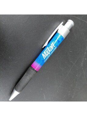 Maxalt Promotional Ballpoint Pen Black Ink Blue Purple Barrel Chrome Trim Grip